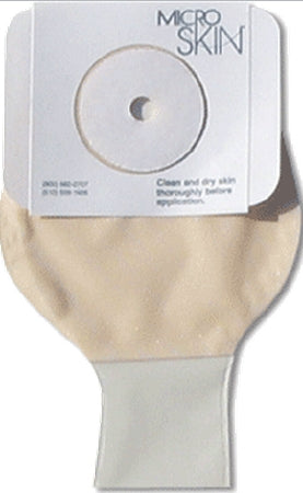 Colostomy Pouch MicroSkin® One-Piece System 9 Inch Length 1 Inch Stoma Drainable Flat, Pre-Cut