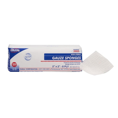Gauze Sponge Dukal™ Cotton 8-Ply 2 X 2 Inch Square NonSterile