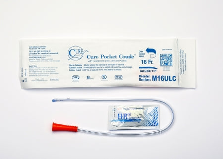 Urethral Catheter Cure Pocket Cath® Coude Tip Uncoated PVC 16 Fr. 16 Inch