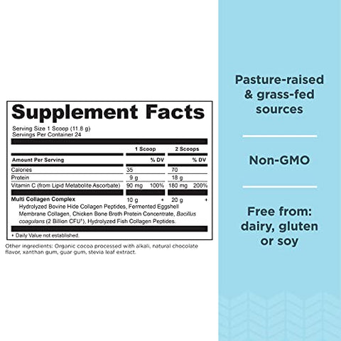 Collagen Powder Protein with Vitamin C and Probiotics by Ancient Nutrition, Multi Collagen Protein, Unflavored, 24 Servings, Hydrolyzed Collagen Peptides Supports Skin and Nails, Gut Health, 8.6oz