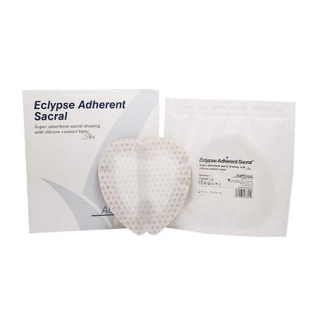Super Absorbent Dressing Eclypse® Adherent Sacral Silicone 8-1/2 X 9 Inch Sterile