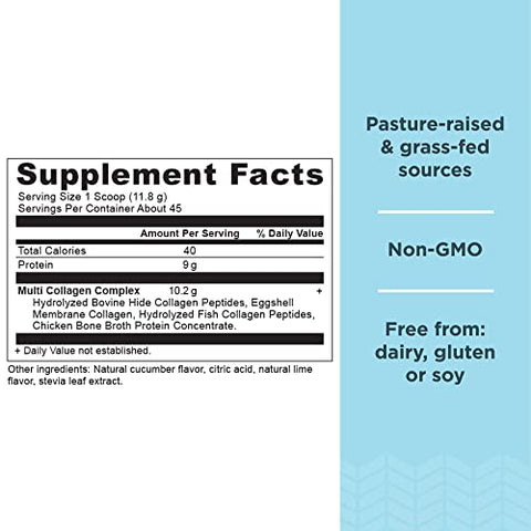 Collagen Powder Protein with Vitamin C and Probiotics by Ancient Nutrition, Multi Collagen Protein, Unflavored, 24 Servings, Hydrolyzed Collagen Peptides Supports Skin and Nails, Gut Health, 8.6oz