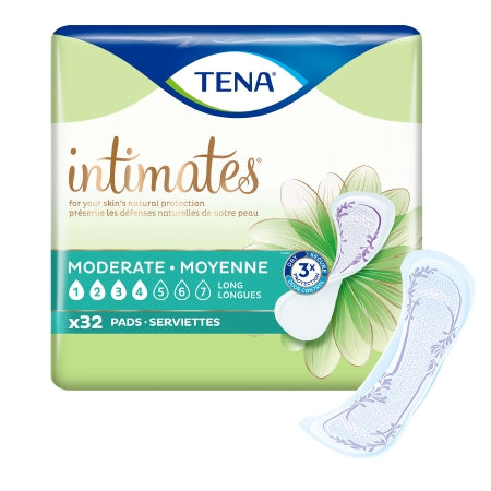 Bladder Control Pad TENA® Intimates™ Moderate Thin 13 Inch Length Moderate Absorbency Dry-Fast Core™ One Size Fits Most Adult Female Disposable