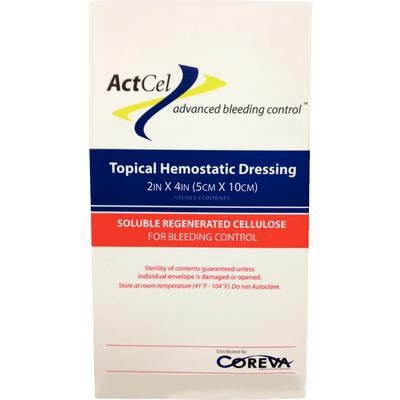 Hemostatic Dressing ActCel® 2 X 2 Inch Cellulose Sterile
