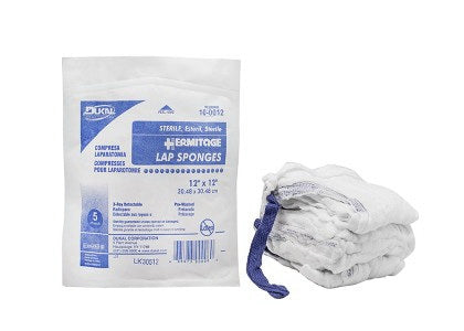 Surgical Laparotomy Sponge X-Ray Detectable Cotton 18 X 18 Inch 5 Count Pack Sterile