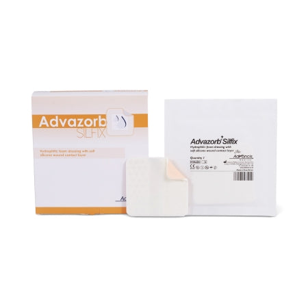 Silicone Foam Dressing Advazorb Silfix® 4 X 4 Inch Square Non-Adhesive without Border Sterile