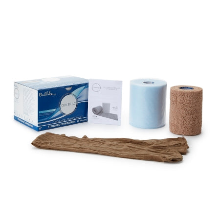 2 Layer Compression Bandage System CoFlex® TLC with Indicators 4 Inch X 3-2/5 Yard / 4 Inch X 5-1/10 Yard 35 to 40 mmHg Self-adherent / Pull On Closure Tan NonSterile