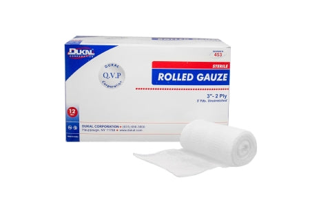 Fluff Bandage Roll Dukal™ Cotton 2-Ply 3 Inch X 5 Yard Roll Shape Sterile