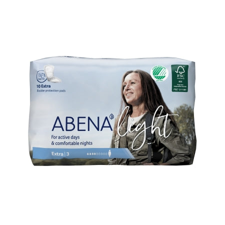 Bladder Control Pad Abena™ Light Extra 13 Inch Length Light Absorbency Fluff / Polymer Core One Size Fits Most Adult Unisex Disposable