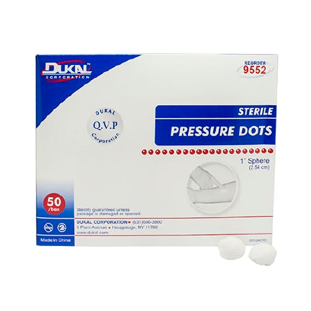 Gauze Pressure Dot Dukal™ Nonwoven 1-Ply 1 Inch Sphere Sterile