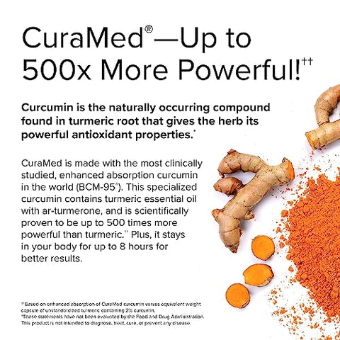 Terry Naturally CuraMed 750 mg Curcumin Complex - 60 Softgels - Superior Absorption BCM-95 - Non-GMO, Gluten Free, Halal - 60 Servings