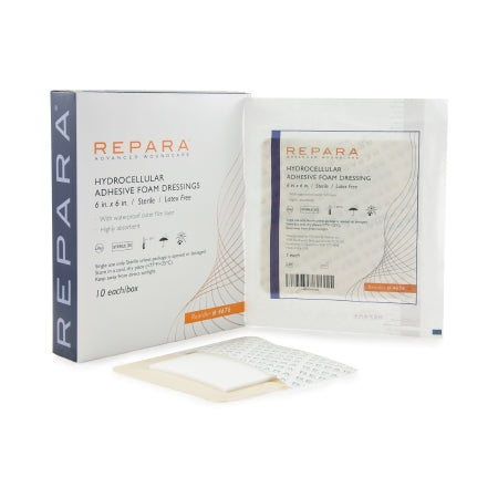 Foam Dressing REPARA® 6 X 6 Inch Square Adhesive with Border Sterile