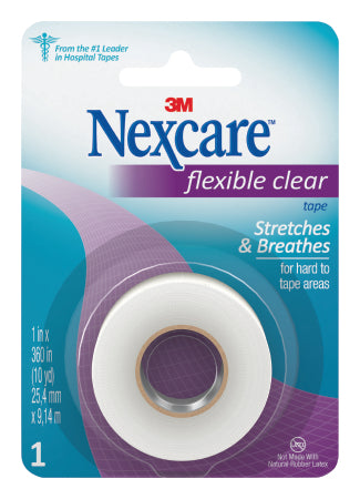 Medical Tape Nexcare™ Flexible Water Resistant Stretchy Fabric 1 Inch X 10 Yard Clear NonSterile