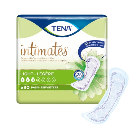 Bladder Control Pad TENA® Intimates™ Ultra Thin Light 9 Inch Length Light Absorbency Dry-Fast Core™ One Size Fits Most Adult Female Disposable