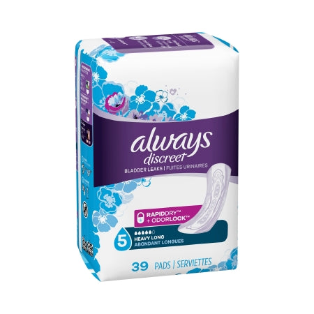Incontinence Liner Always® Discreet Maxi 13-1/2 Inch Length Heavy Absorbency DualLock™ Core One Size Fits Most Adult Female Disposable
