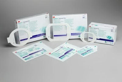 Transparent Film Dressing 3M™ Tegaderm™ Diamond 4 X 4-1/2 Inch Frame Style Delivery With Label Sterile