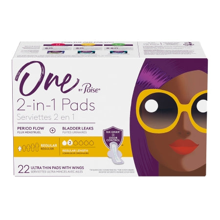Bladder Control Pad One by Poise® Moderate Absorbency One Size Fits Most Adult Female Disposable