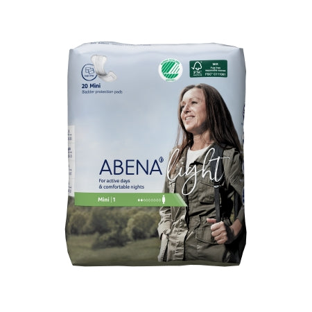 Bladder Control Pad Abena™ Light Mini 8-1/2 Inch Length Light Absorbency Fluff / Polymer Core One Size Fits Most Adult Unisex Disposable