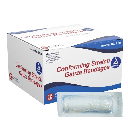 Conforming Bandage Dynarex® Polyester 1-Ply  Roll Shape Sterile