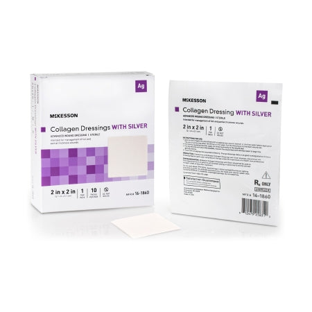 Silver Collagen Dressing 2 X 2 Inch Square Sterile