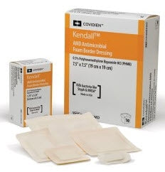 Antimicrobial Foam Dressing Kendall™ AMD 3-1/2 X 3-1/2 Inch Adhesive with Border Sterile
