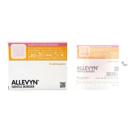 Silicone Foam Dressing Allevyn Gentle Border 4 X 4 Inch Square Silicone Gel Adhesive with Border Sterile