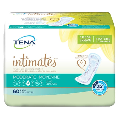 Bladder Control Pad TENA® Intimates™ Moderate Long 12 Inch Length Moderate Absorbency Dry-Fast Core™ One Size Fits Most Adult Female Disposable