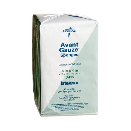 Nonwoven Sponge Avant Gauze® Polyester / Rayon 3-Ply 4 X 4 Inch Square NonSterile