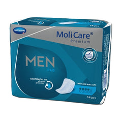 Bladder Control Pad MoliCare® Premium Men 7 X 13 Inch Moderate Absorbency Polymer Core One Size Fits Most Adult Male Disposable