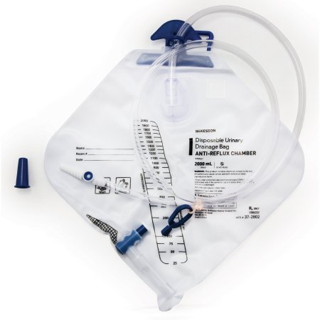 Urinary Drain Bag Anti-Reflux Valve Sterile 2000 mL Vinyl