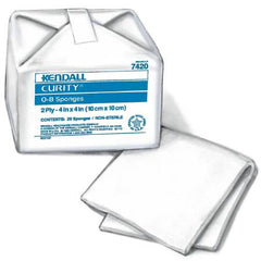 OB Sponge Curity™ Cotton 2-Ply 4 X 4 Inch Square NonSterile