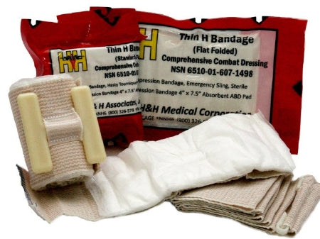 Trauma Pressure Dressing with Wrap Thin H 1/2 X 4 x 9 Inch Flat Fold Standard Compression Cinch Closure Tan / White 4 X 7-1/2 Inch Pad Sterile Trauma Pressure Dressing with Wrap Thin H 1/2 X 4 x 9 Inch Flat Fold Standard Compression Cinch Closure Tan / White 4 X 7-1/2 Inch Pad Sterile