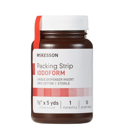Wound Packing Strip Antiseptic Cotton Iodoform Medium 1/2 Inch X 5 Yard 1 Count Sterile