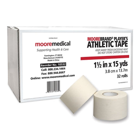 Athletic Tape 1-1/2 Inch X 15 Yard White NonSterile