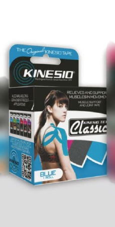 Kinesiology Tape Kinesio® Tex Classic Water Resistant Cotton 2 Inch X 4 Yard Blue NonSterile