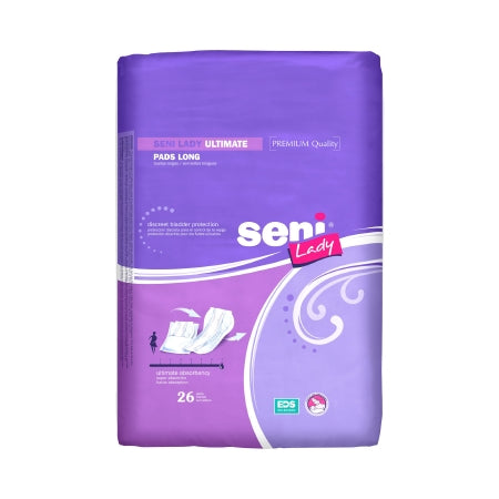Bladder Control Pad Seni® Lady Ultimate 16-1/2 Inch Length Heavy Absorbency One Size Fits Most Adult Female Disposable