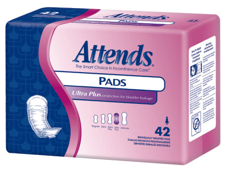 Bladder Control Pad Attends® 14-1/2 Inch Length Moderate Absorbency Polymer Core One Size Fits Most Adult Unisex Disposable