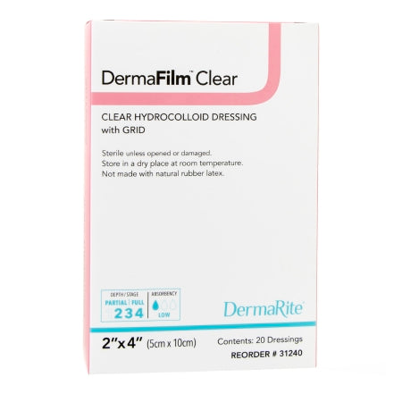 Hydrocolloid Dressing DermaFilm® 2 X 4 Inch Rectangle Sterile | Gilgal ...