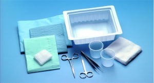 Sterile Suturing Tray with Needle Holder and Adson Forceps