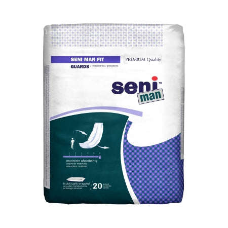 Incontinence Liner Seni® Man Fit 15.7 Inch Length Heavy Absorbency One Size Fits Most Adult Male Disposable