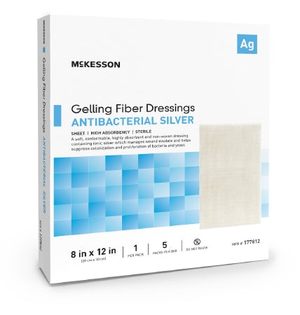 Silver Gelling Fiber Dressing 8 X 12 Inch Rectangle Sterile