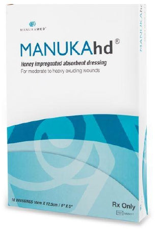 Honey Impregnated Wound Dressing MANUKAhd® 4 X 5 Inch Super Absorbent Gelling Fiber Manuka Honey Sterile