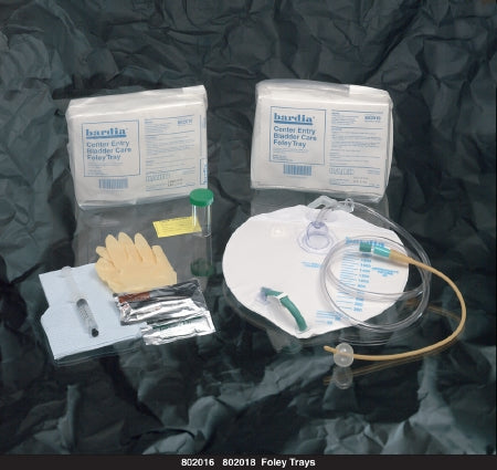 Indwelling Catheter Tray Bardia® Foley 18 Fr. 5 cc Balloon Silicone Elastomer Coated Latex