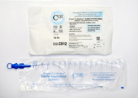 Intermittent Catheter Tray Cure Catheter™ Closed System / Straight Tip 12 Fr. Without Balloon