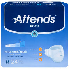 Unisex Youth Incontinence Brief Attends® X-Small Disposable Heavy Absorbency