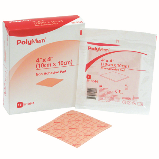 PolyMem®Foam Dressing 4 X 4 Inch Square Non-adhesive without Border Sterile I Box/15