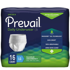 Unisex Adult Absorbent Underwear Prevail® Pull On with Tear Away Seams Large Disposable Heavy Absorbency