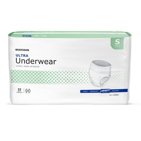 Unisex Adult Absorbent Underwear Ultra Pull On with Tear Away Seams Small Disposable Heavy Absorbency