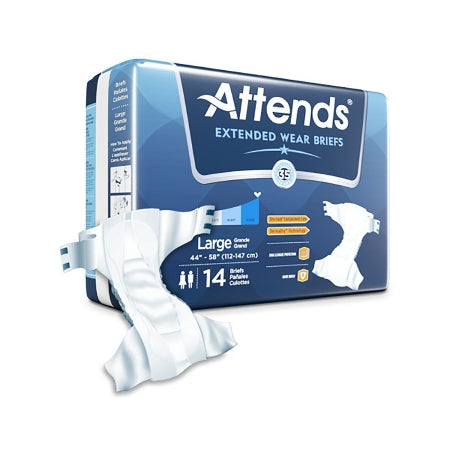 Unisex Adult Incontinence Brief Attends® Overnight Disposable Heavy Absorbency