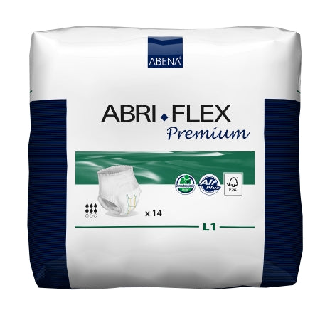 Unisex Adult Absorbent Underwear Abri-Flex™ Premium L1 Pull On with Tear Away Seams Large Disposable Moderate Absorbency